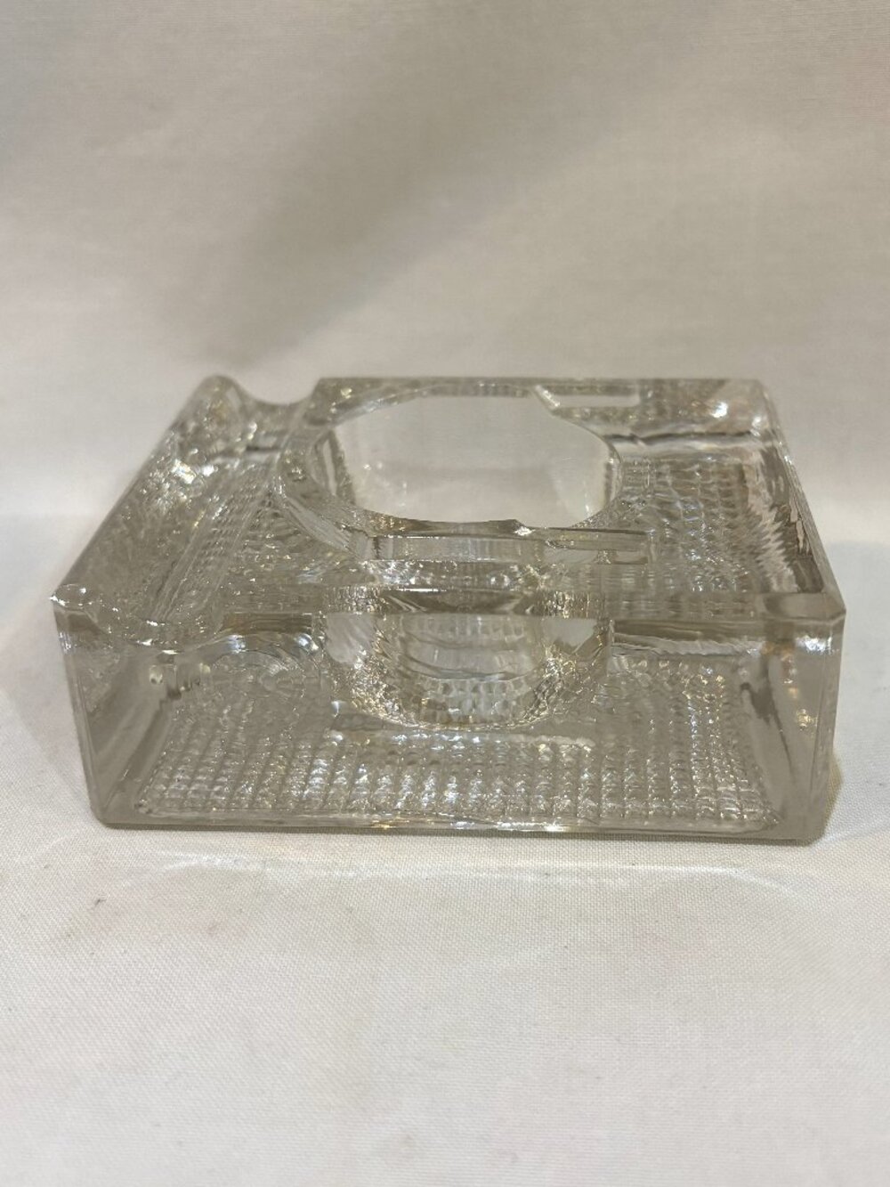 Vintage Paragon Glass Inkwell Pen Rest Desktop Accessory